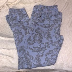 Rose Printed Blue Jean!